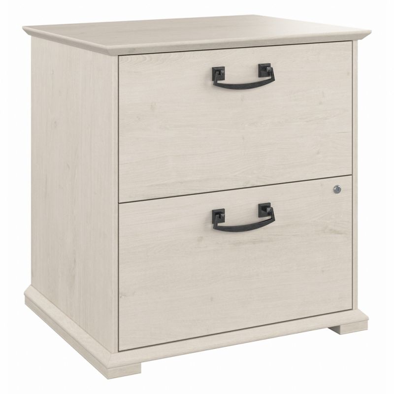Bush Furniture - Homestead 2 Drawer Accent Cabinet in Linen White Oak - HOF129LW-Z