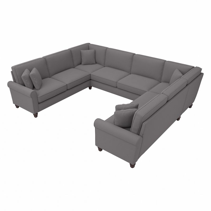 Bush Furniture - Hudson 125W U Shaped Sectional Couch in French Gray Herringbone - HDY123BFGH-03K