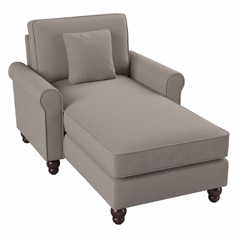 Bush Furniture - Hudson Chaise Lounge with Arms in Beige Herringbone - HDM41BBGH-03K