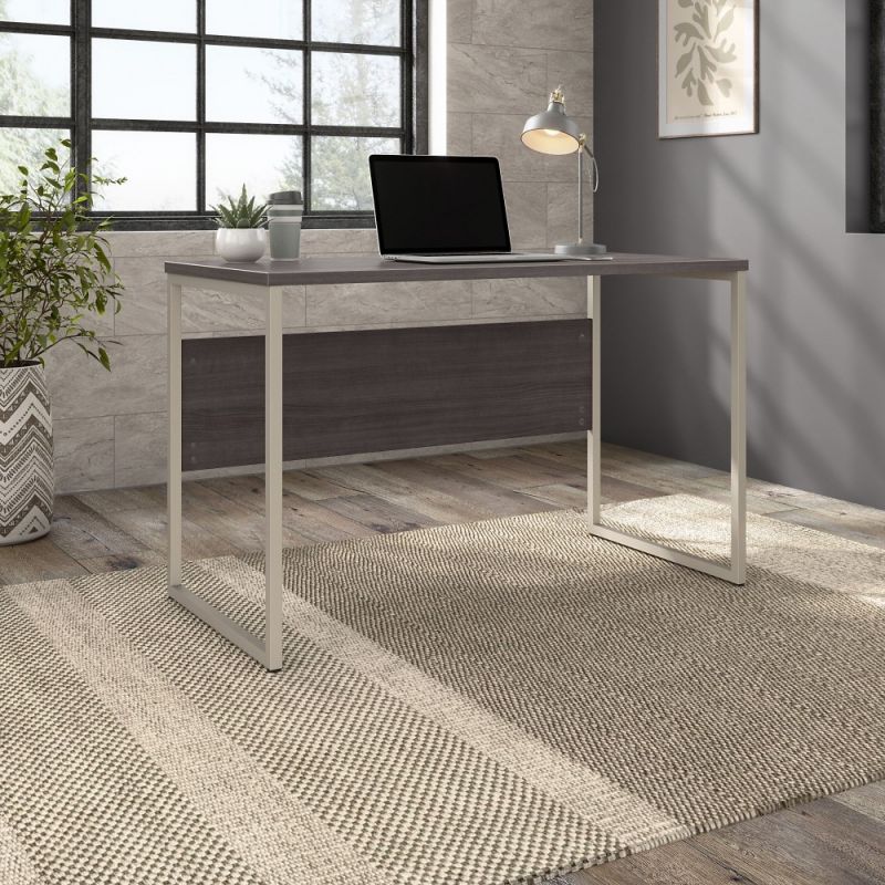 Bush Furniture - Hybrid 48W x 24D Computer Table Desk with Metal Legs in Storm Gray - HYD148SG