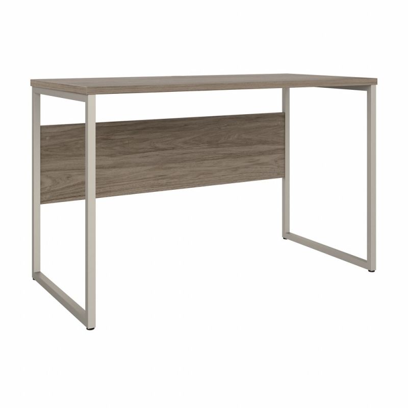 Bush Furniture - Hybrid 48W x 24D Computer Table Desk with Metal Legs in Modern Hickory - HYD148MH