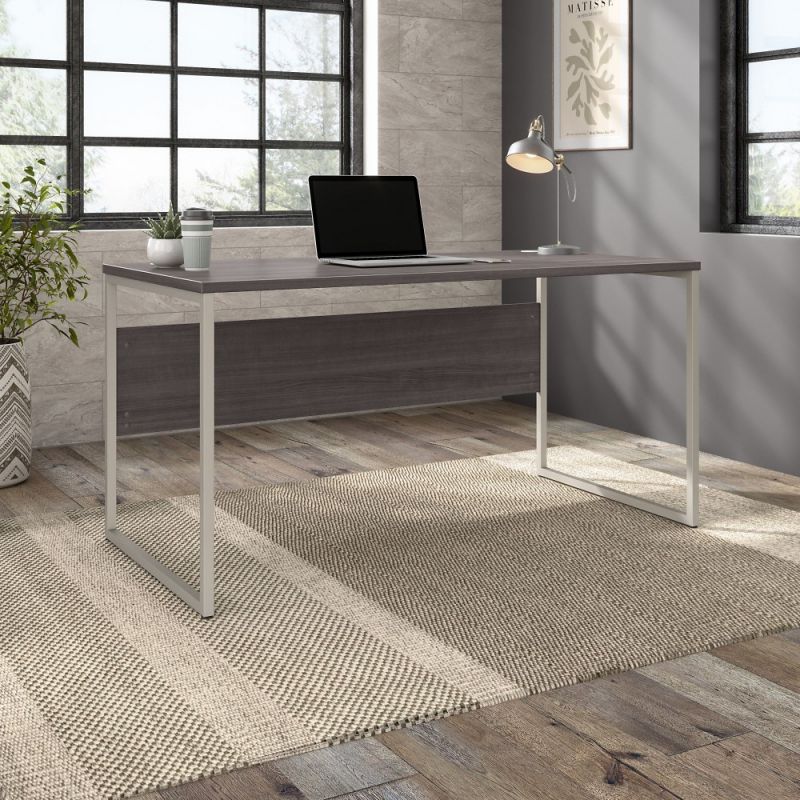 Bush Furniture - Hybrid 60W x 30D Computer Table Desk with Metal Legs in Storm Gray - HYD360SG