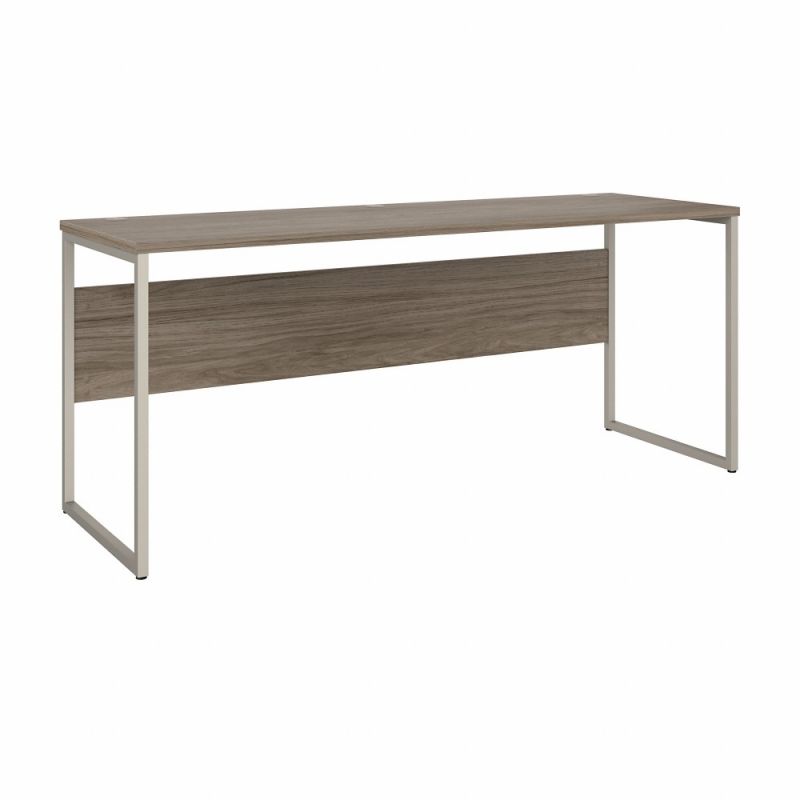 Bush Furniture - Hybrid 72W x 24D Computer Table Desk with Metal Legs in Modern Hickory - HYD272MH