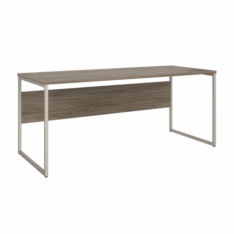 Bush Furniture - Hybrid 72W x 30D Computer Table Desk with Metal Legs in Modern Hickory - HYD373MH