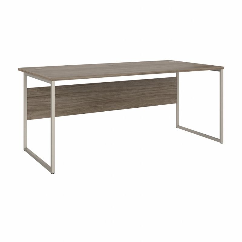 Bush Furniture - Hybrid 72W x 36D Computer Table Desk with Metal Legs in Modern Hickory - HYD172MH