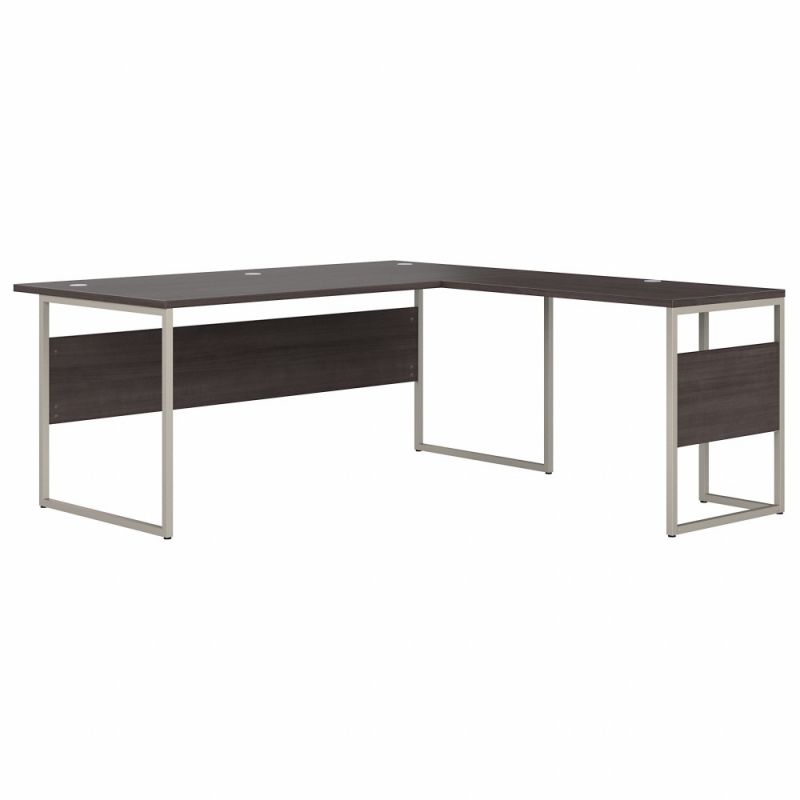 Bush Furniture - Hybrid 72W x 36D L Shaped Table Desk with Metal Legs in Storm Gray - HYB025SG