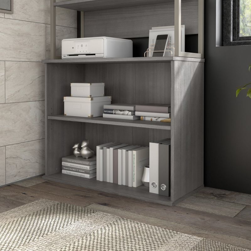 Bush Furniture - Hybrid Small 2 Shelf Bookcase in Platinum Gray - HY3036PG-Z