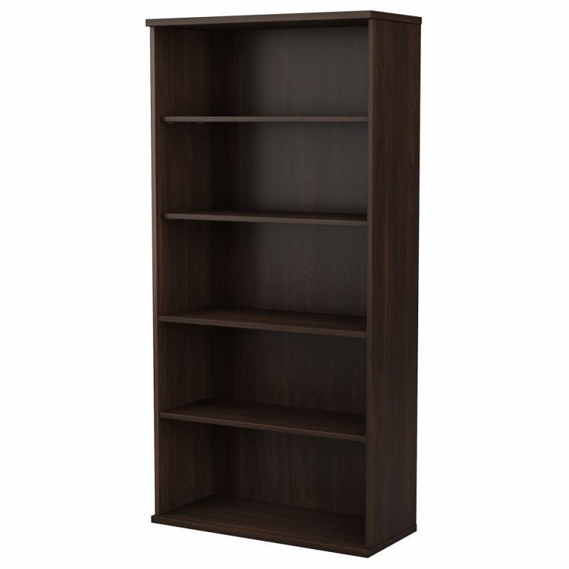 Bush Furniture - Hybrid Tall 5 Shelf Bookcase in Black Walnut - HYB136BW-Z