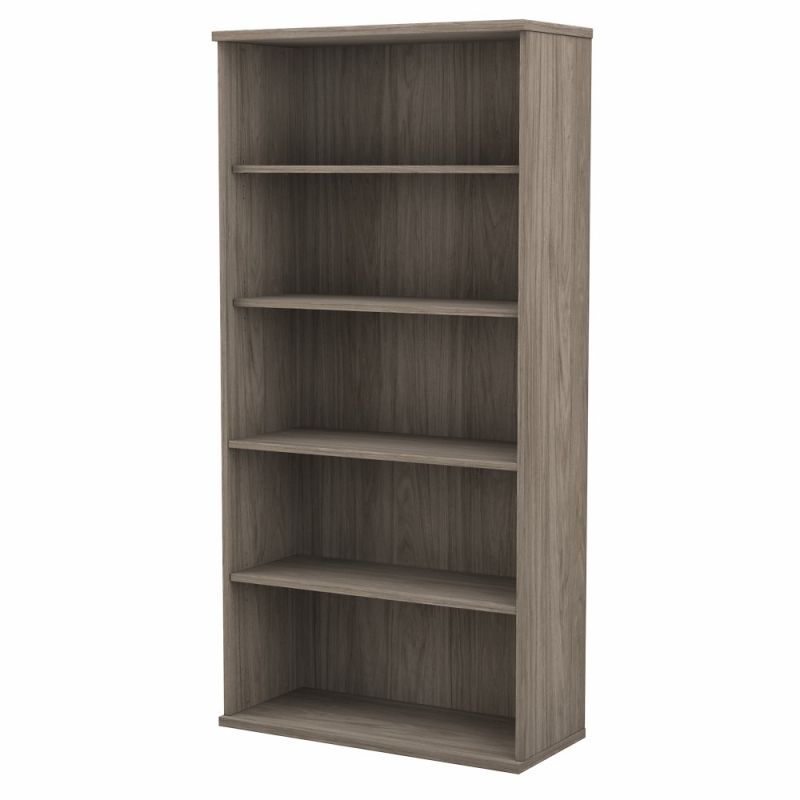 Bush Furniture - Hybrid Tall 5 Shelf Bookcase in Modern Hickory - HYB136MH-Z