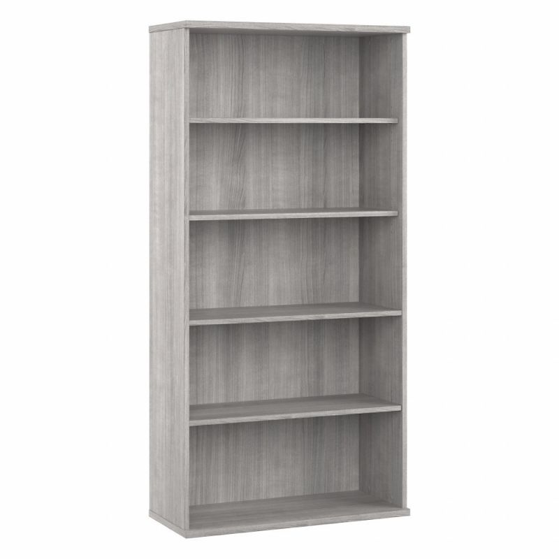 Bush Furniture - Hybrid Tall 5 Shelf Bookcase in Platinum Gray - HYB136PG-Z