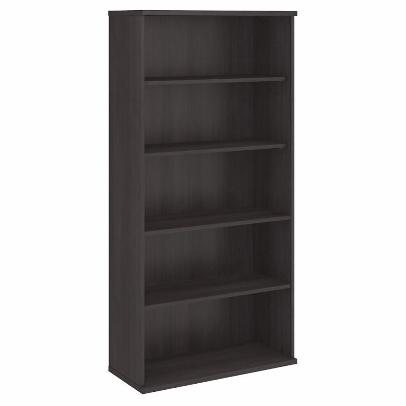 Bush Furniture - Hybrid Tall 5 Shelf Bookcase in Storm Gray - HYB136SG-Z