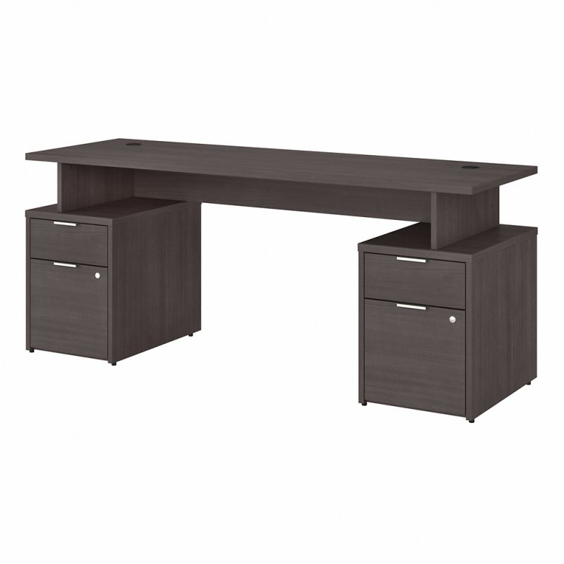 Bush Furniture - Jamestown 72W Desk with 4 Drawers in Storm Gray - JTN005SGSU