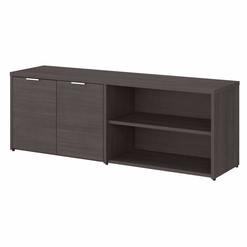 Bush Furniture - Jamestown Low Storage Cabinet with Doors and Shelves in Storm Gray - JTS160SG