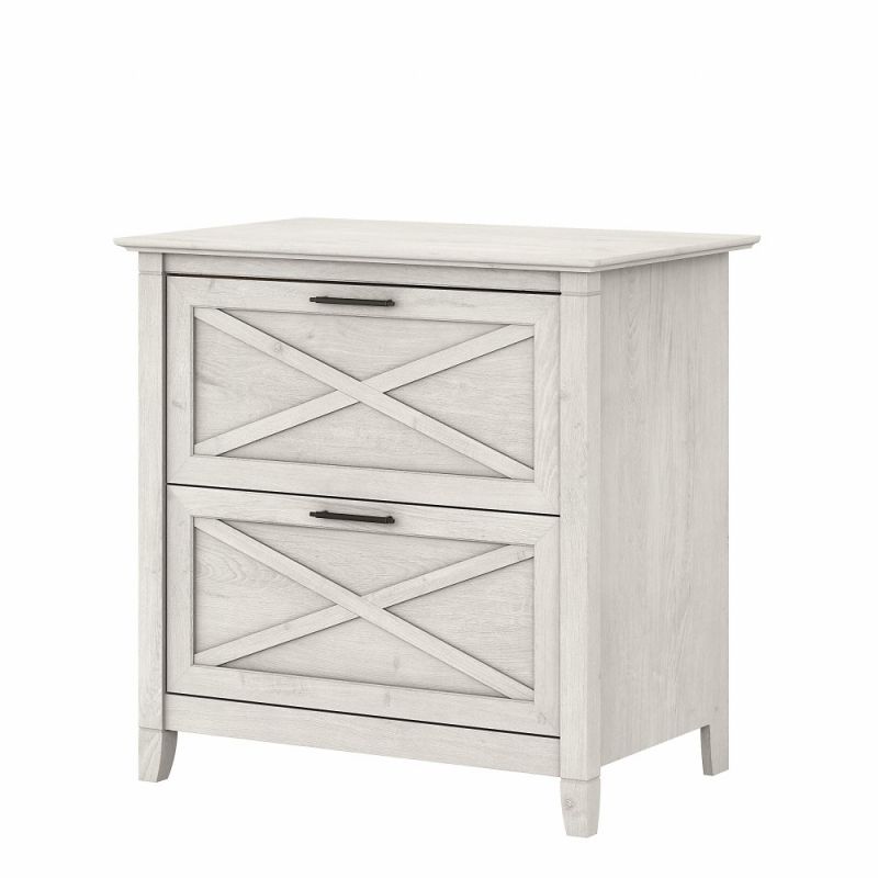 Bush Furniture - Key West 2 Drawer Lateral File Cabinet in Linen White Oak - KWF130LW-03