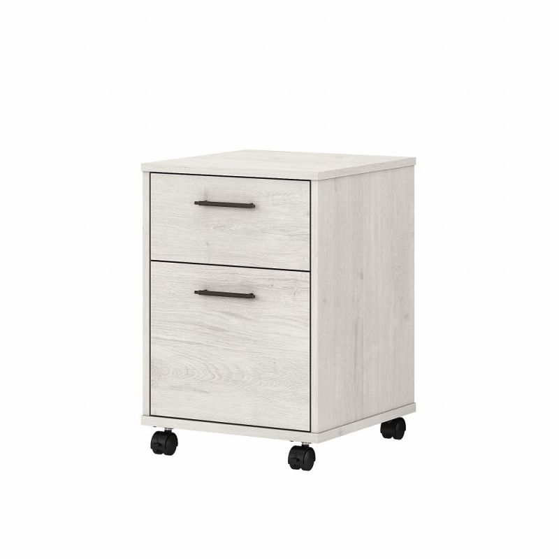 Bush Furniture - Key West 2 Drawer Mobile File Cabinet in Linen White Oak - KWF116LW-03