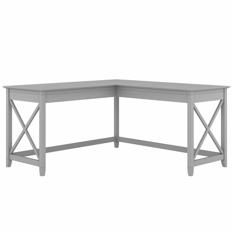 Bush Furniture - Key West 60W L Shaped Desk in Cape Cod Gray - KWD160CG-03