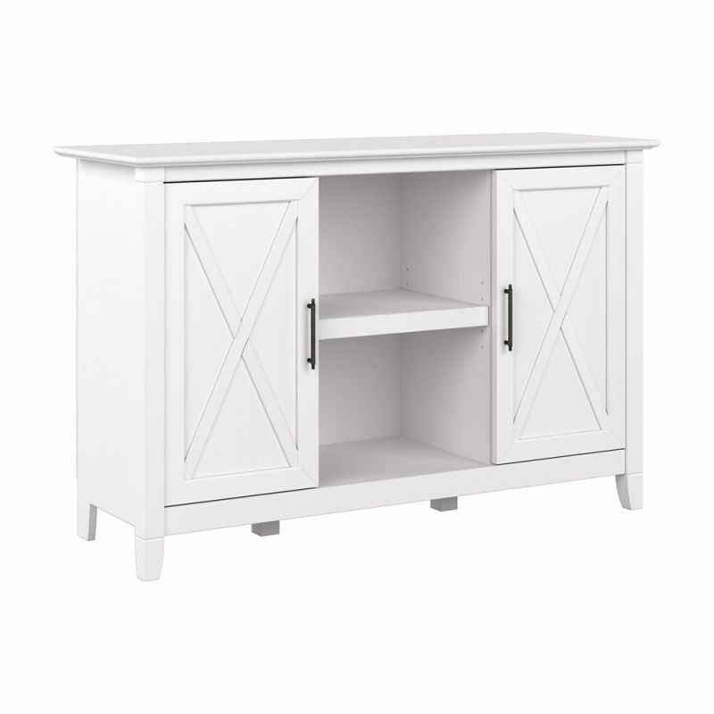 Bush Furniture - Key West Accent Cabinet with Doors in Pure White Oak - KWS146WT-03