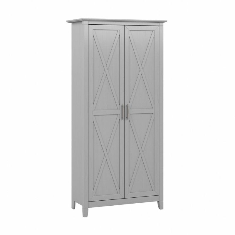 Bush Furniture - Key West Bathroom Storage Cabinet with Doors in Cape Cod Gray - KWS266CG-Z1