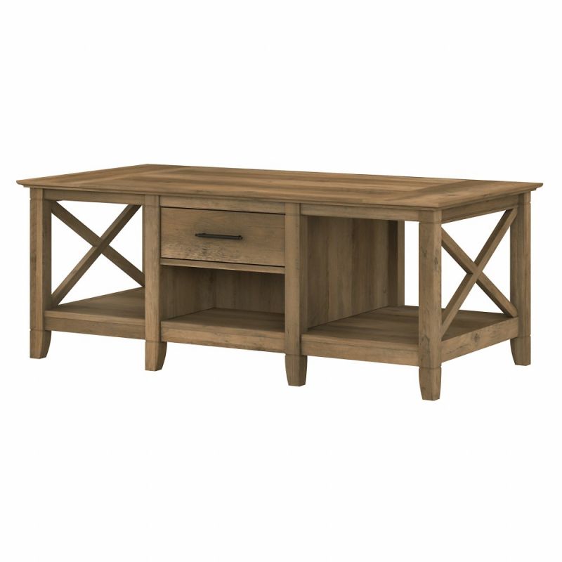 Bush Furniture - Key West Coffee Table with Storage in Reclaimed Pine - KWT148RCP-03