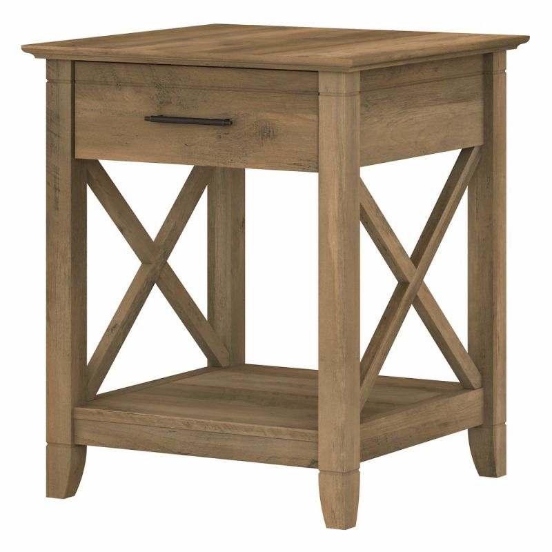 Bush Furniture - Key West End Table with Storage in Reclaimed Pine - KWT120RCP-03