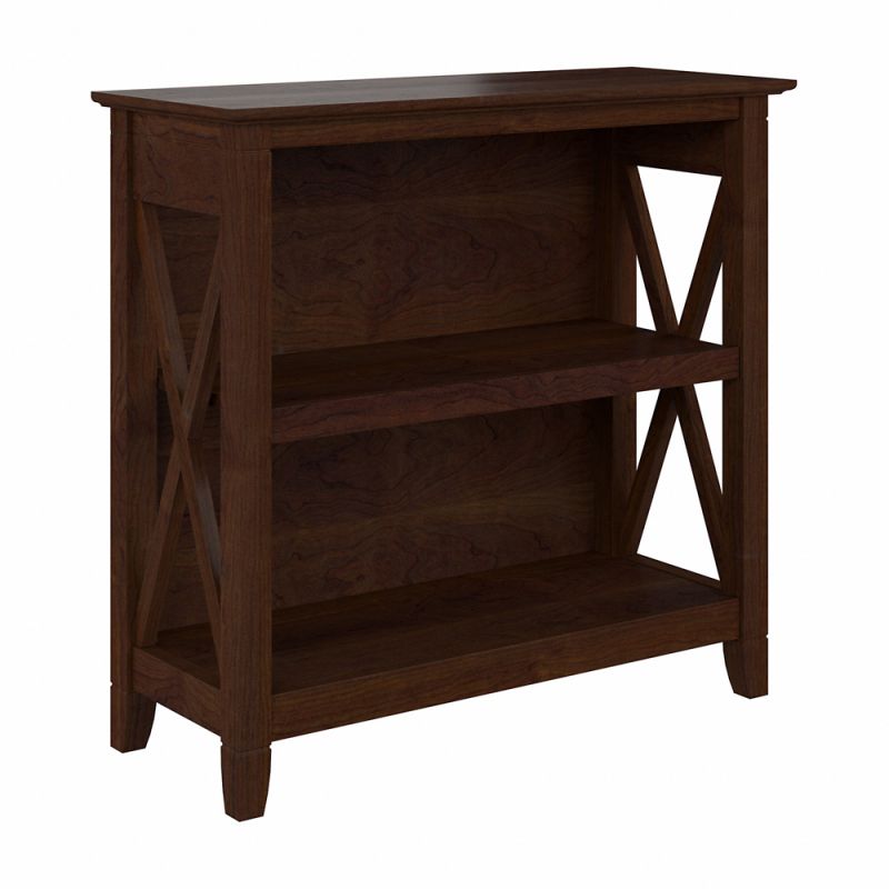 Bush Furniture - Key West Small 2 Shelf Bookcase in Bing Cherry - KWB124BC-03