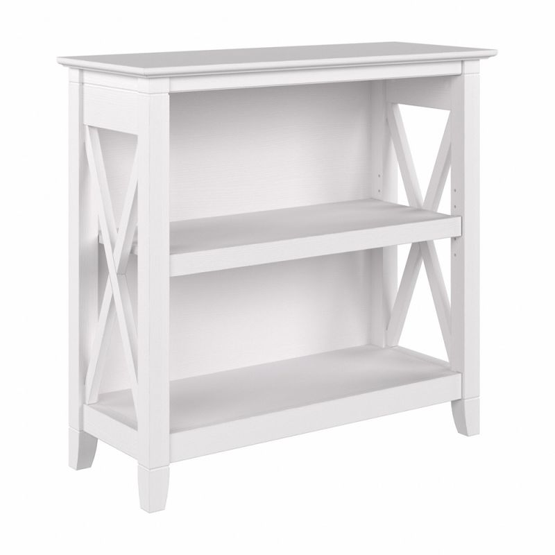 Bush Furniture - Key West Small 2 Shelf Bookcase in Pure White Oak - KWB124WT-03