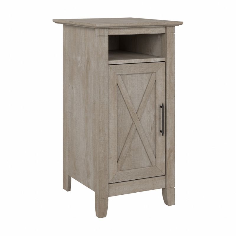 Bush Furniture - Key West Small Storage Cabinet with Door in Washed Gray - KWS116WG-03