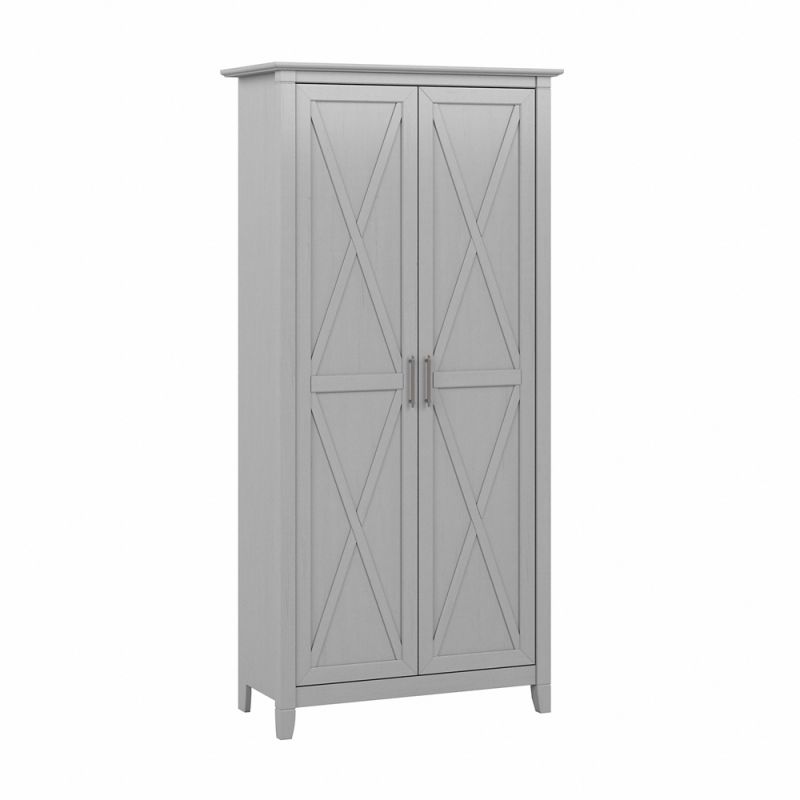 Bush Furniture - Key West Tall Storage Cabinet with Doors in Cape Cod Gray - KWS266CG-03
