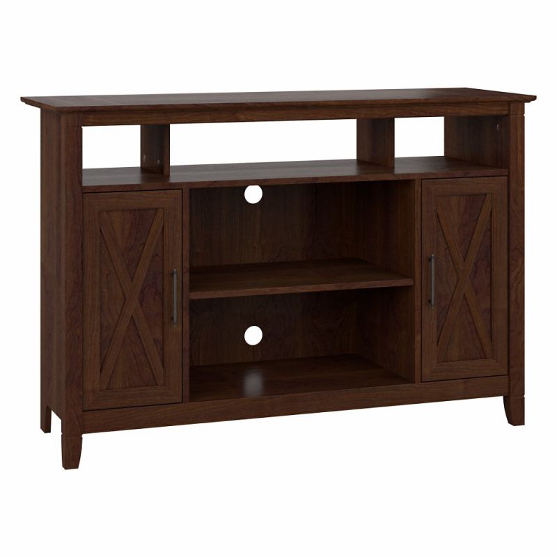 Bush Furniture - Key West Tall TV Stand for 55 Inch TV in Bing Cherry - KWV148BC-03