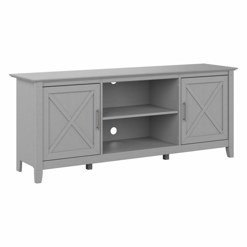 Bush Furniture - Key West TV Stand for 70 Inch TV in Cape Cod Gray - KWV260CG-03