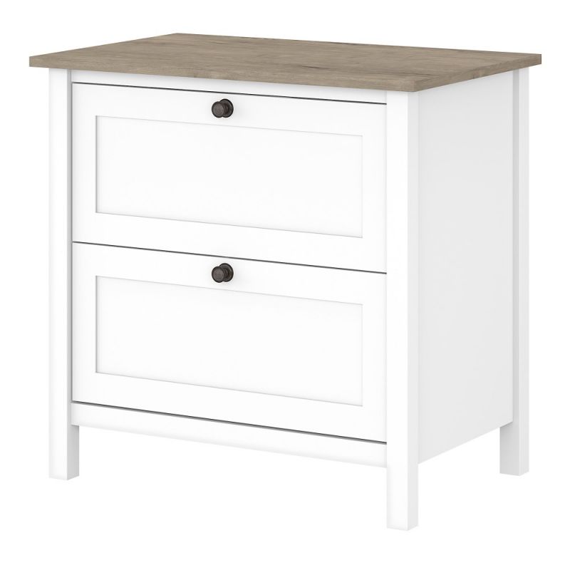 Bush Furniture - Mayfield 2 Drawer Lateral File Cabinet in Pure White and Shiplap Gray - MAF131GW2-03