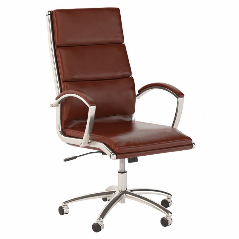 Bush Furniture - Modelo High Back Leather Executive Office Chair in Harvest Cherry - CH1701CSL-03
