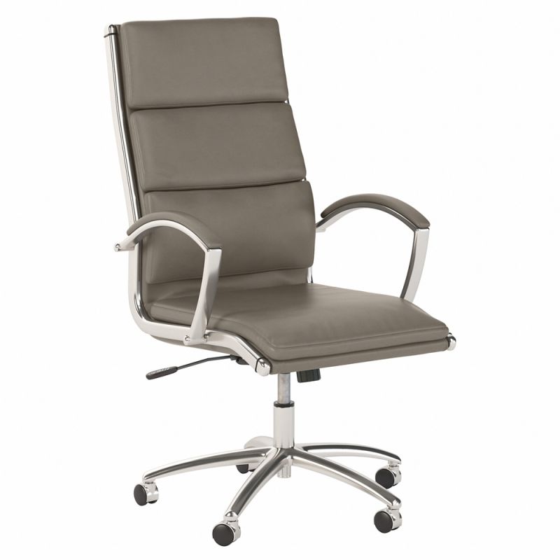 Bush Furniture - Modelo High Back Leather Executive Office Chair in Washed Gray - CH1701WGL-03