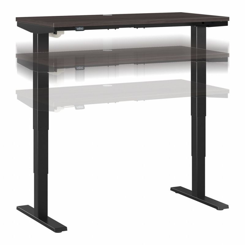 Bush Furniture - Move 40 Series 48W x 24D Electric Height Adjustable Standing Desk in Storm Gray with Black Base - M4S4824SGBK