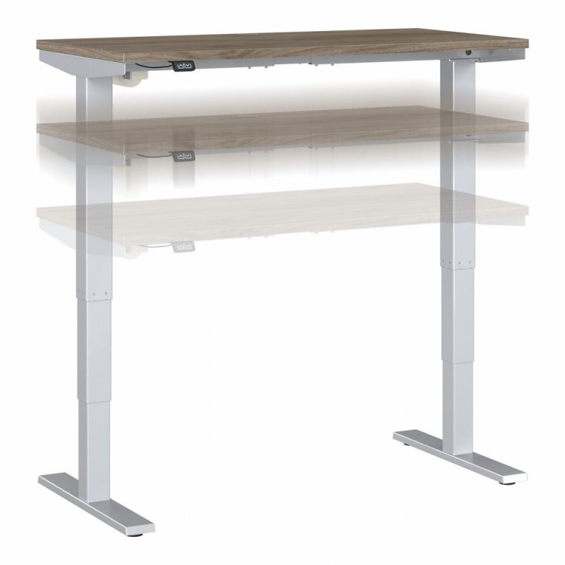 Bush Furniture - Move 40 Series 48W x 24D Electric Height Adjustable Standing Desk in Modern Hickory - M4S4824MHSK