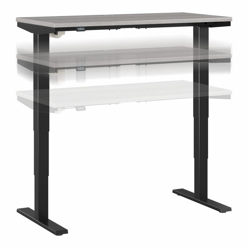 Bush Furniture - Move 40 Series 48W x 24D Electric Height Adjustable Standing Desk in Platinum Gray with Black Base - M4S4824PGBK