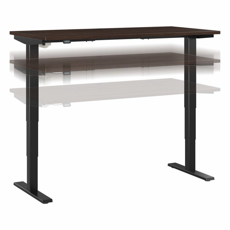 Bush Furniture - Move 40 Series 60W x 30D Electric Height Adjustable Standing Desk in Black Walnut with Black Base - M4S6030BWBK