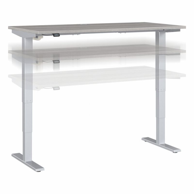 Bush Furniture - Move 40 Series 60W x 30D Electric Height Adjustable Standing Desk in Platinum Gray - M4S6030PGSK