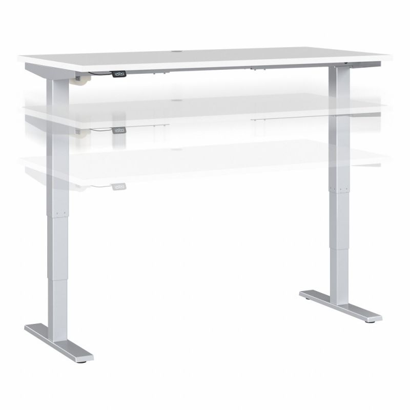 Bush Furniture - Move 40 Series 60W x 30D Electric Height Adjustable Standing Desk in White - M4S6030WHSK