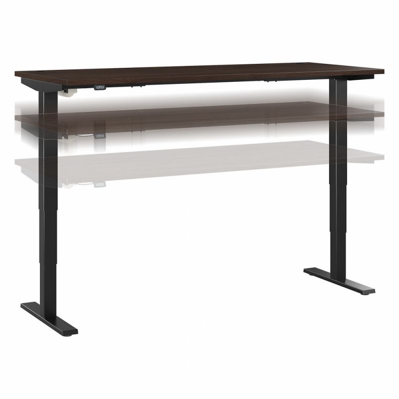 Bush Furniture - Move 40 Series 72W x 30D Electric Height Adjustable Standing Desk in Black Walnut with Black Base - M4S7230BWBK