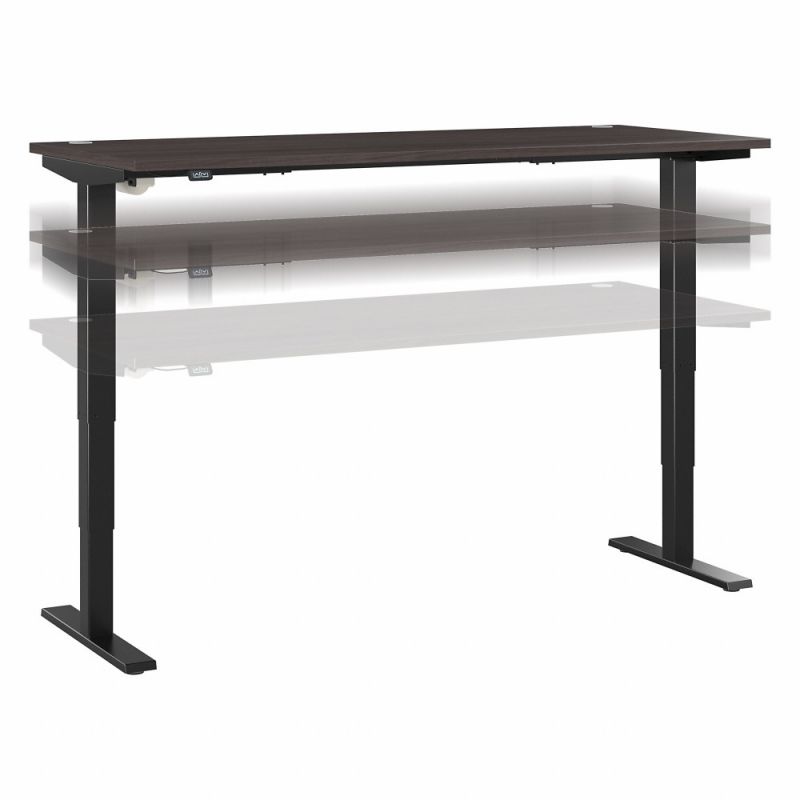 Bush Furniture - Move 40 Series 72W x 30D Electric Height Adjustable Standing Desk in Storm Gray with Black Base - M4S7230SGBK