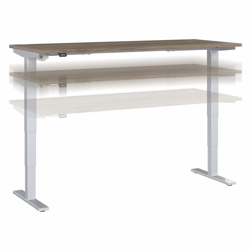 Bush Furniture - Move 40 Series 72W x 30D Electric Height Adjustable Standing Desk in Modern Hickory - M4S7230MHSK