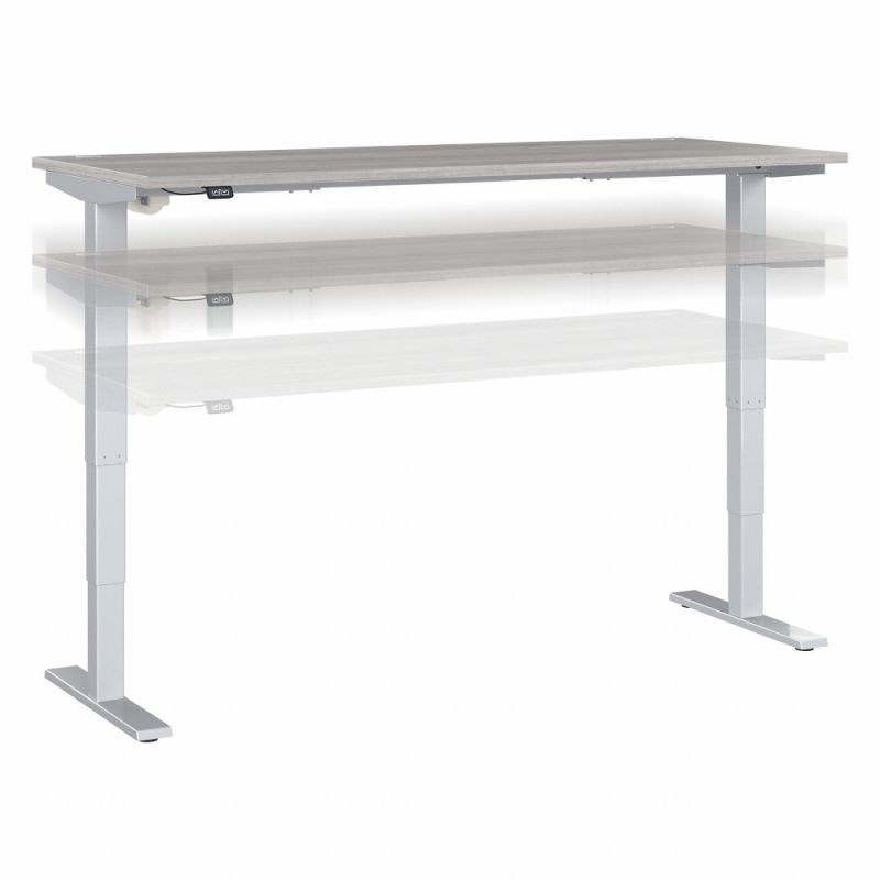 Bush Furniture - Move 40 Series 72W x 30D Electric Height Adjustable Standing Desk in Platinum Gray - M4S7230PGSK