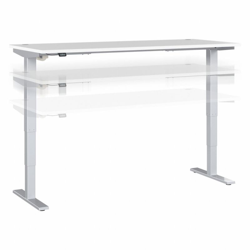 Bush Furniture - Move 40 Series 72W x 30D Electric Height Adjustable Standing Desk in White - M4S7230WHSK