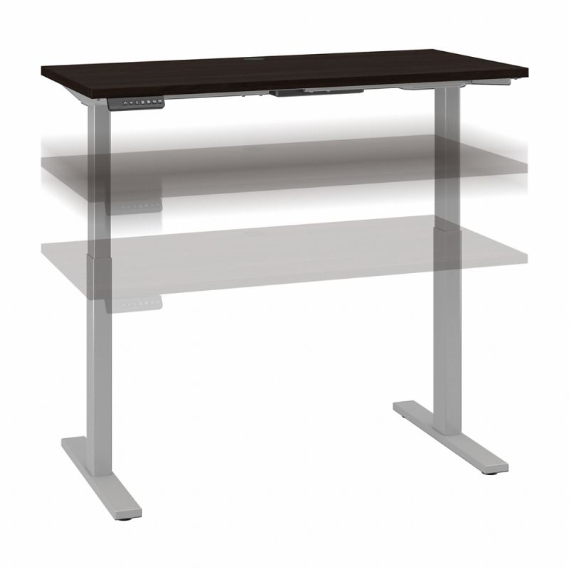 Bush Business Furniture - Move 60 Series 48W x 24D Electric Height Adjustable Standing Desk in Black Walnut with Cool Gray Metallic Base - M6S4824BWSK