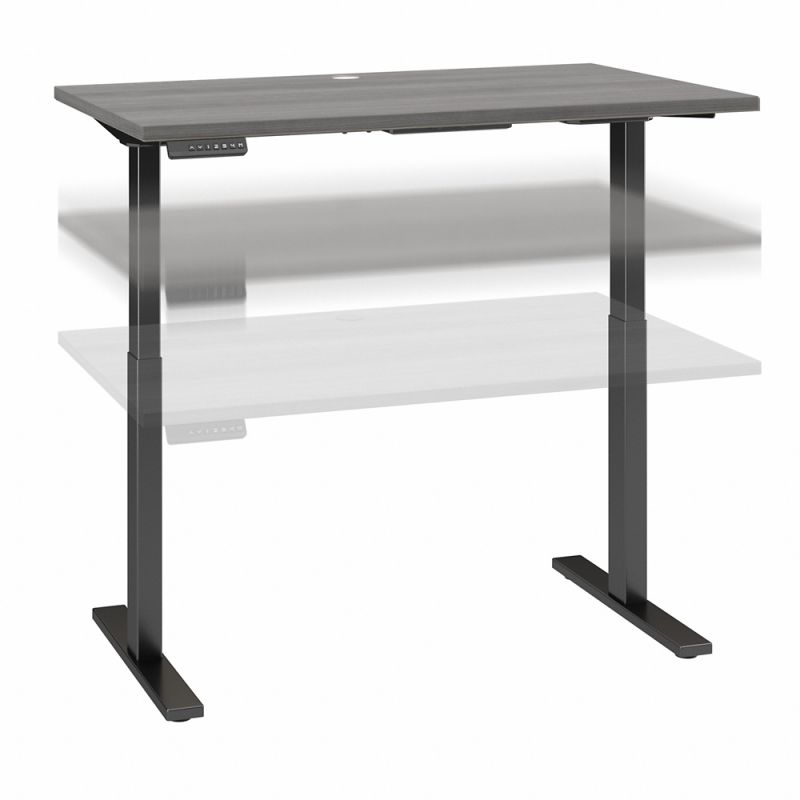Bush Business Furniture - Move 60 Series 48W x 24D Electric Height Adjustable Standing Desk in Platinum Gray with Black Base - M6S4824PGBK