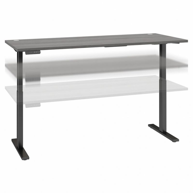 Bush Business Furniture - Move 60 Series 72W x 30D Electric Height Adjustable Standing Desk in Platinum Gray with Black Base - M6S7230PGBK