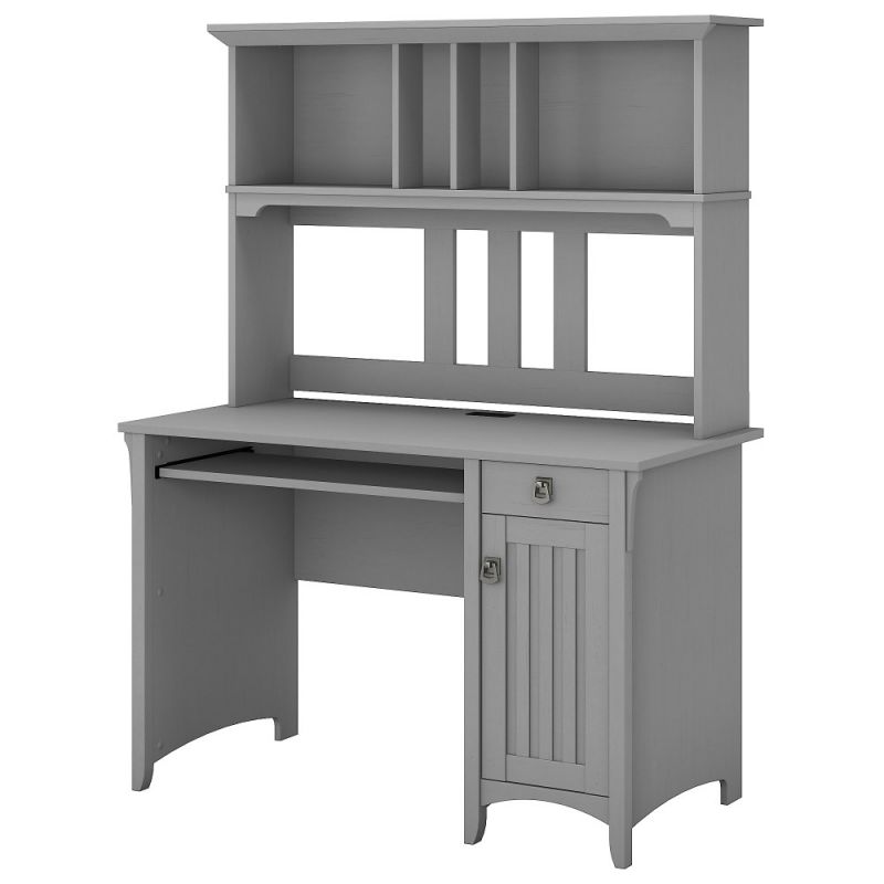 Bush Furniture - Salinas Computer Desk with Hutch in Cape Cod Gray - MY72308-03