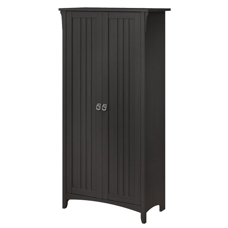 Bush Furniture - Salinas Tall Storage Cabinet with Doors in Vintage Black - SAS332VB-03