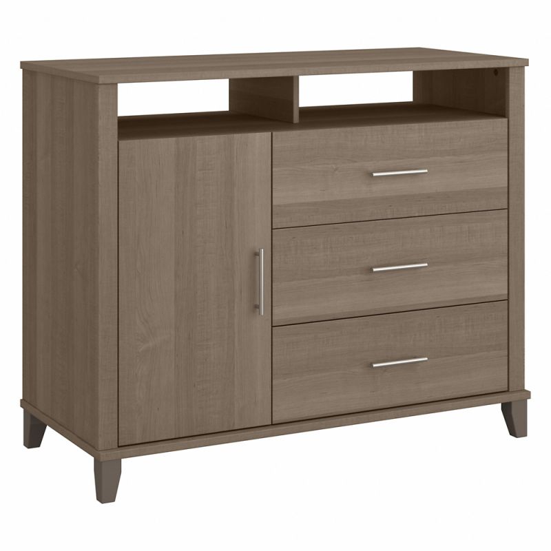 Bush Furniture - Somerset 3 Drawer Dresser and Bedroom TV Stand in Ash Gray - STV148AGK